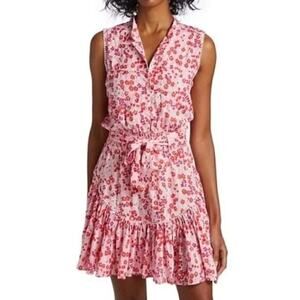 Poupette St Barth Pink Daffodil Floral Felicia Mini Dress